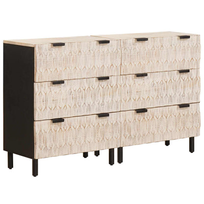 vidaXL Sideboard 2 pcs Weiße gewaschene Oberfläche 60 x 33 x 75 cm