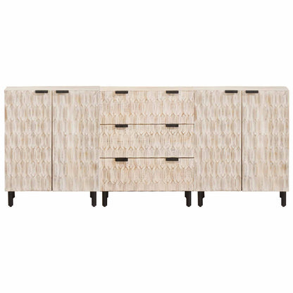 vidaXL Sideboard 3 pcs Weiße gewaschene Oberfläche 180 x 33 x 75 cm