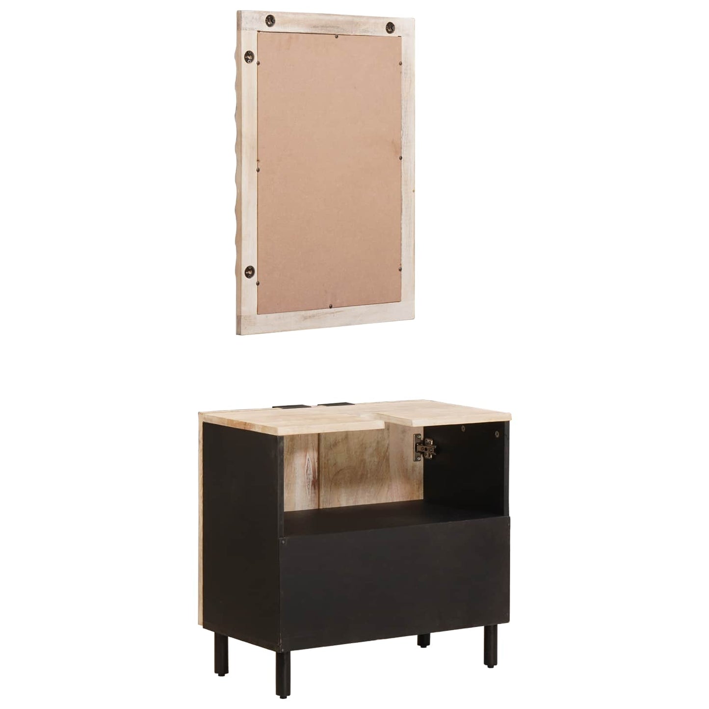 Badezimmer Sets Weiße gewaschene Oberfläche Massivholz Mango