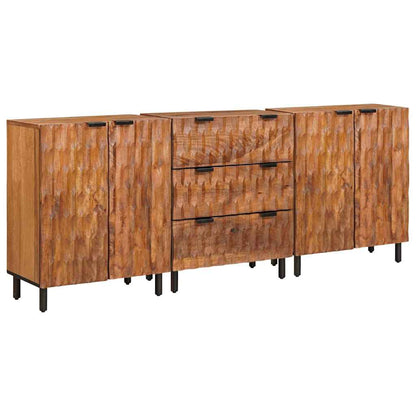 vidaXL Sideboard 3 pcs Akazienbraune Oberfläche 60 x 33 x 75 cm