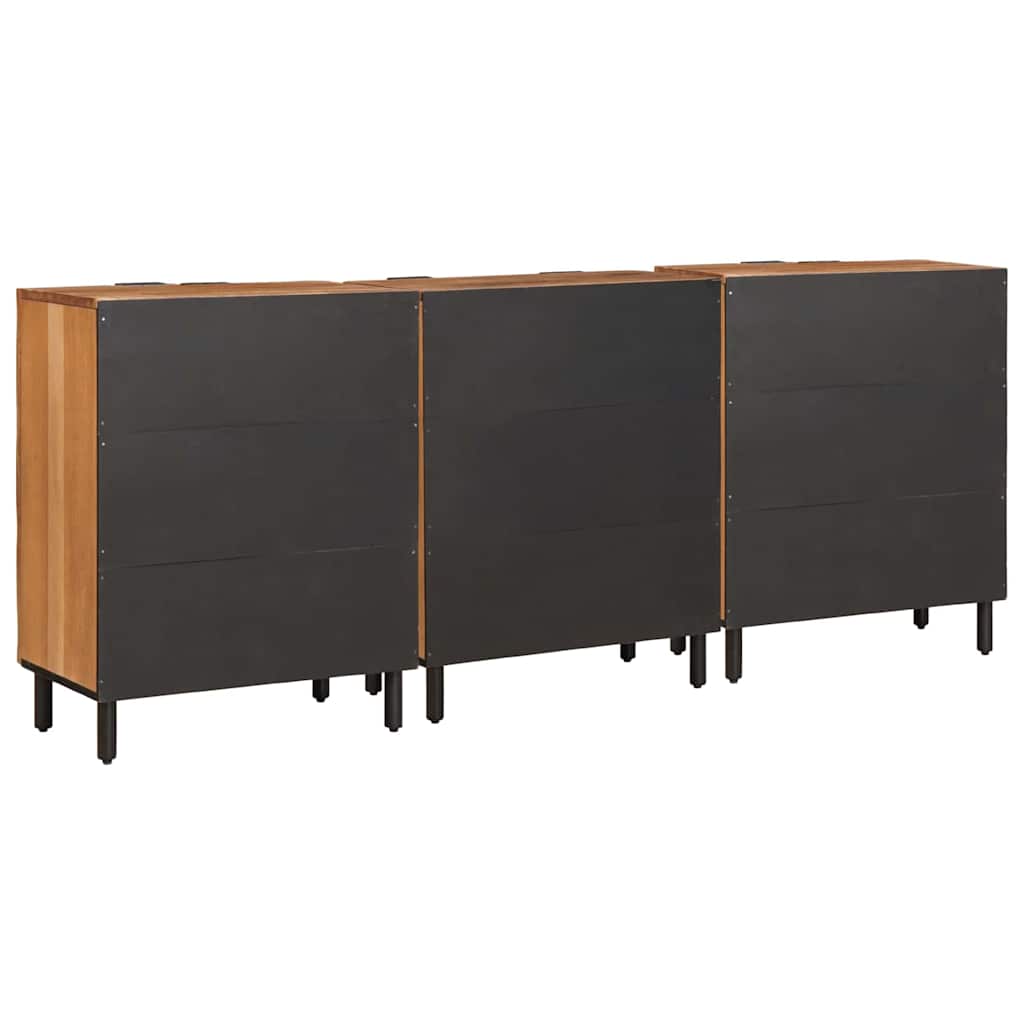 vidaXL Sideboard 3 pcs Akazienbraune Oberfläche 60 x 33 x 75 cm