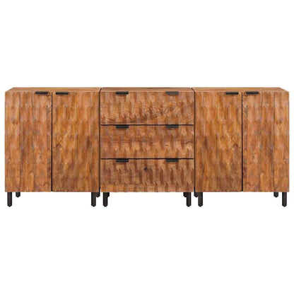 vidaXL Sideboard 3 pcs Akazienbraune Oberfläche 60 x 33 x 75 cm