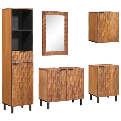 Badezimmer Sets 5 pcs Akazie Braun Winish Massivholz Mango
