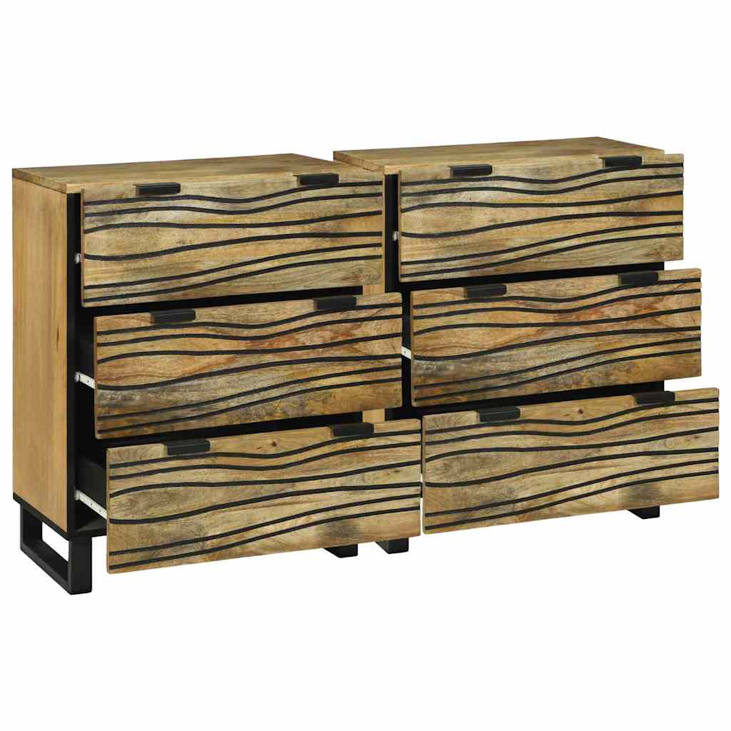 vidaXL Ensemble de 2 buffets bois de manguier massif naturel 60x33,5x75 cm