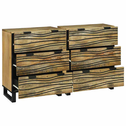 vidaXL Ensemble de 2 buffets bois de manguier massif naturel 60x33,5x75 cm