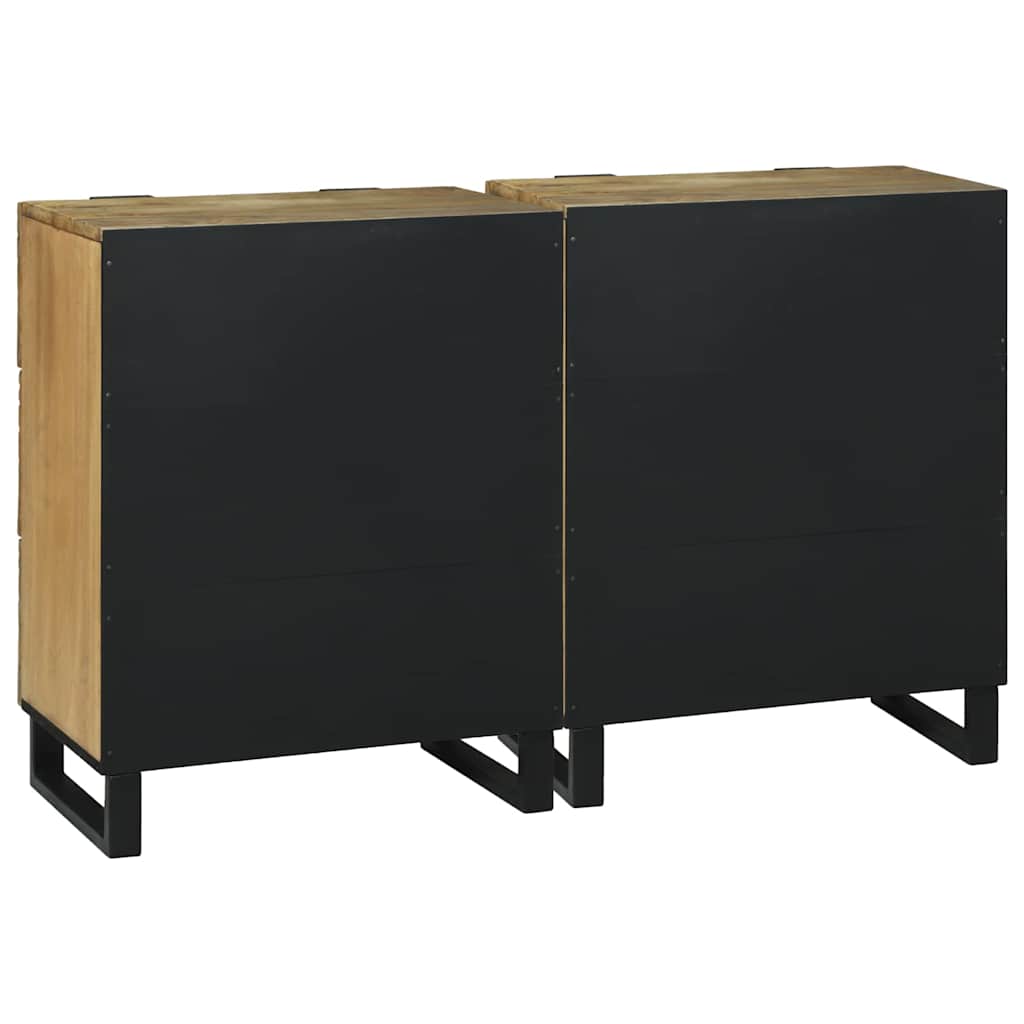 vidaXL Ensemble de 2 buffets bois de manguier massif naturel 60x33,5x75 cm