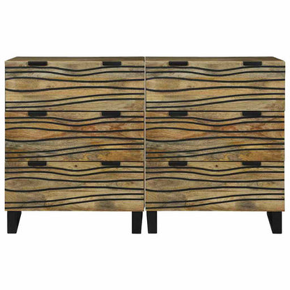 vidaXL Ensemble de 2 buffets bois de manguier massif naturel 60x33,5x75 cm