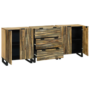 vidaXL Ensemble de meubles de salle de bain avec tiroirs 3 pcs Marron Bois d'ingénierie
