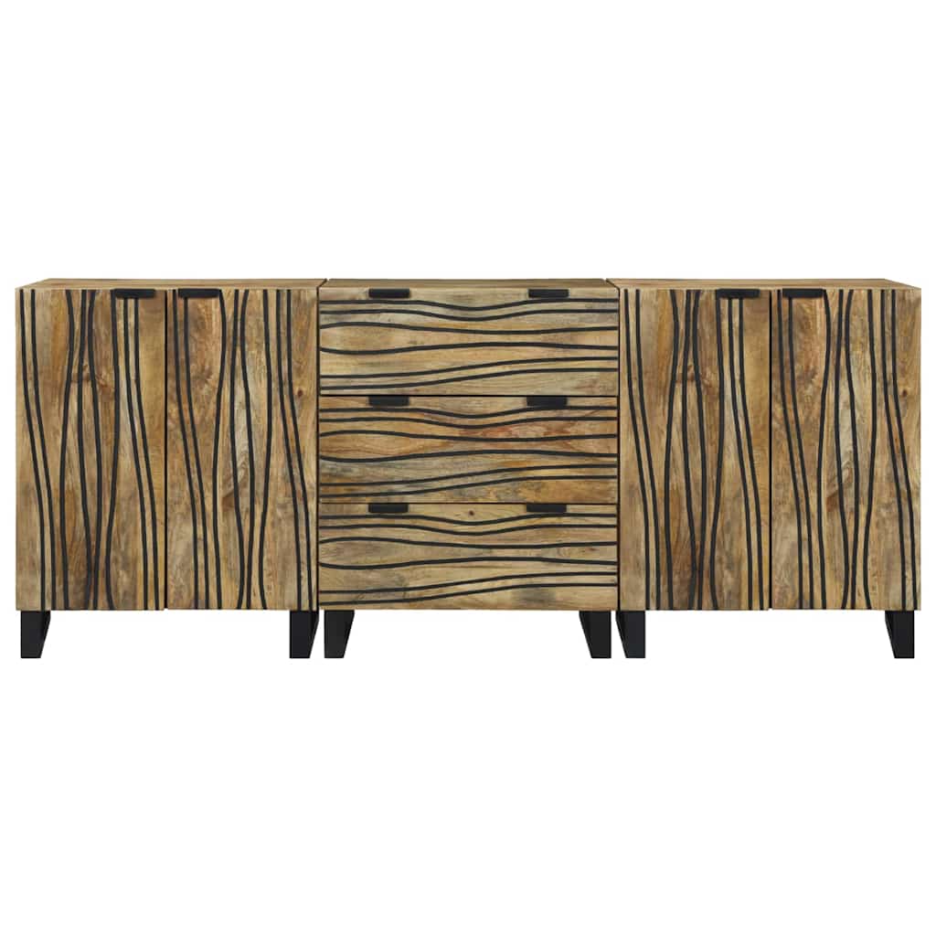 vidaXL Ensemble de meubles de salle de bain avec tiroirs 3 pcs Marron Bois d'ingénierie