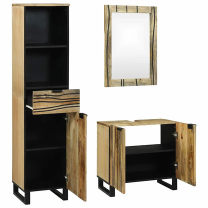 vidaXL Ensemble de meubles de salle de bain avec tiroirs 3 pcs Marron Bois d'ingénierie