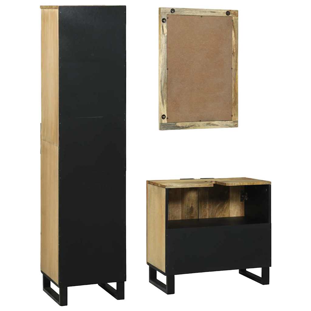 vidaXL Ensemble de meubles de salle de bain avec tiroirs 3 pcs Marron Bois d'ingénierie