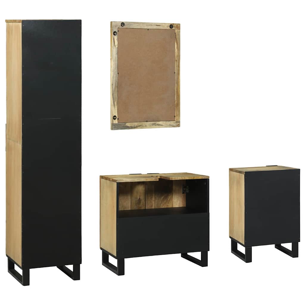 vidaXL Meuble de salle de bain avec tiroirs 4 pcs Marron Bois d'ingénierie