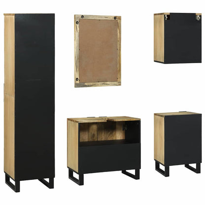 vidaXL Ensemble de meubles de salle de bain avec tiroirs 5 pcs Marron Bois d'ingénierie