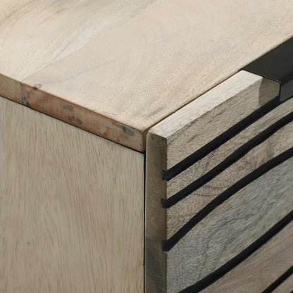 Sideboard Set 2 pcs Weiß 60 x 33,5 x 75 cm Massivholz Mango