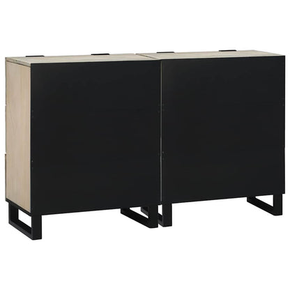 Sideboard Set 2 pcs Weiß 60 x 33,5 x 75 cm Massivholz Mango