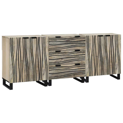 vidaXL Ensemble de meubles de salle de bain avec tiroirs 3 pcs Blanc Bois d'ingénierie