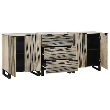 vidaXL Ensemble de meubles de salle de bain avec tiroirs 3 pcs Blanc Bois d'ingénierie