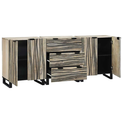 vidaXL Ensemble de meubles de salle de bain avec tiroirs 3 pcs Blanc Bois d'ingénierie