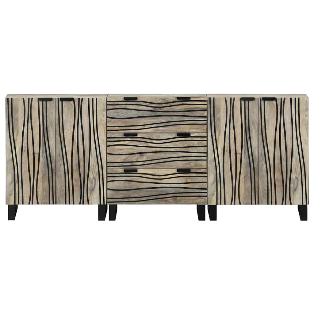 vidaXL Ensemble de meubles de salle de bain avec tiroirs 3 pcs Blanc Bois d'ingénierie