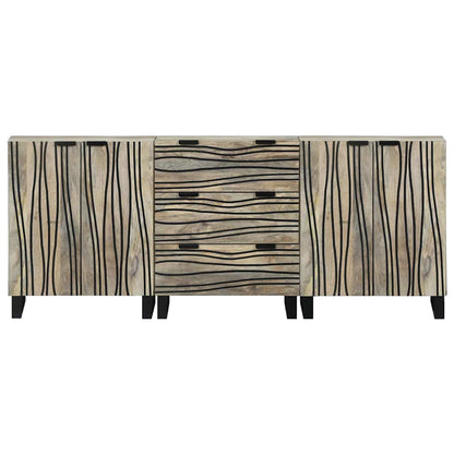 vidaXL Ensemble de meubles de salle de bain avec tiroirs 3 pcs Blanc Bois d'ingénierie