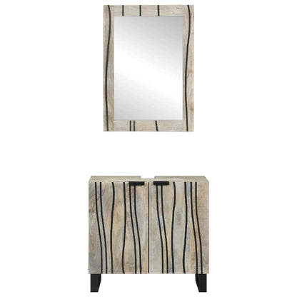 Badezimmermöbel-Set mit Regal mit Tür 2 pcs Weiß Holzwerkstoff