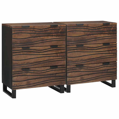 vidaXL Ensemble de 2 buffets Noyer 60 x 33,5 x 75 cm Bois de manguier massif