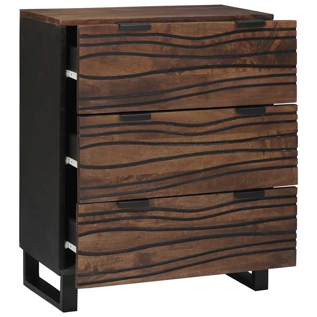 vidaXL Ensemble de 2 buffets Noyer 60 x 33,5 x 75 cm Bois de manguier massif