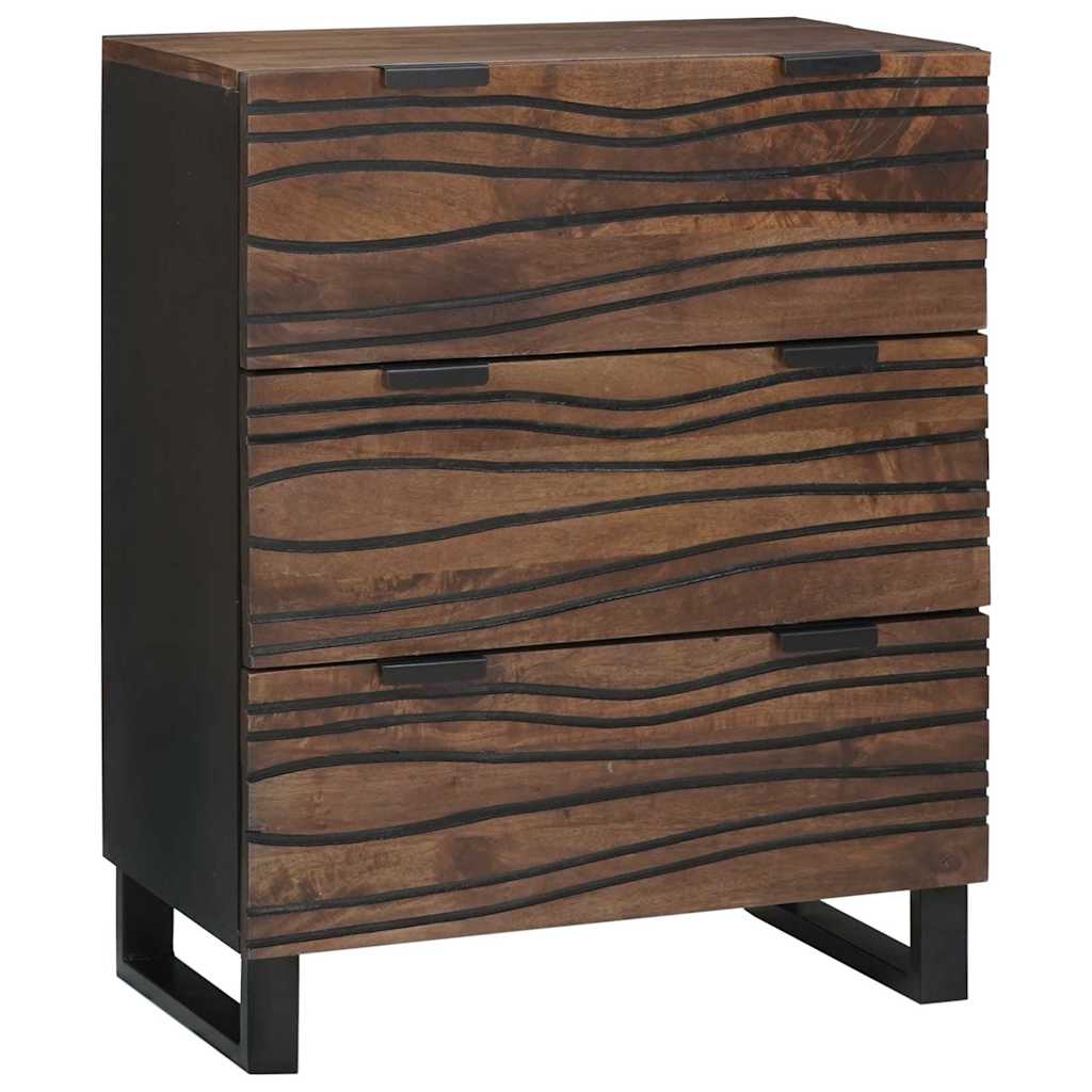 vidaXL Ensemble de 2 buffets Noyer 60 x 33,5 x 75 cm Bois de manguier massif