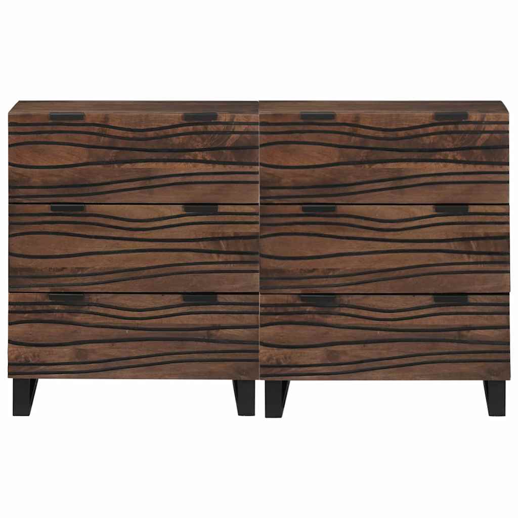 vidaXL Ensemble de 2 buffets Noyer 60 x 33,5 x 75 cm Bois de manguier massif