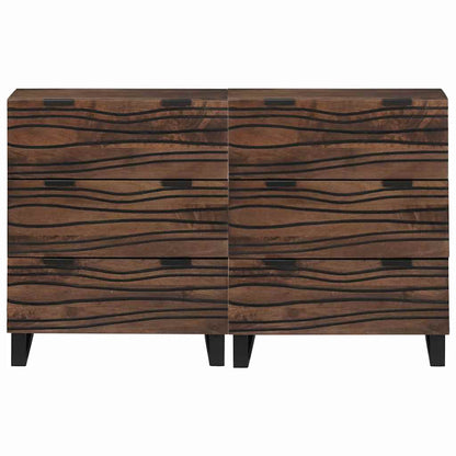 vidaXL Ensemble de 2 buffets Noyer 60 x 33,5 x 75 cm Bois de manguier massif