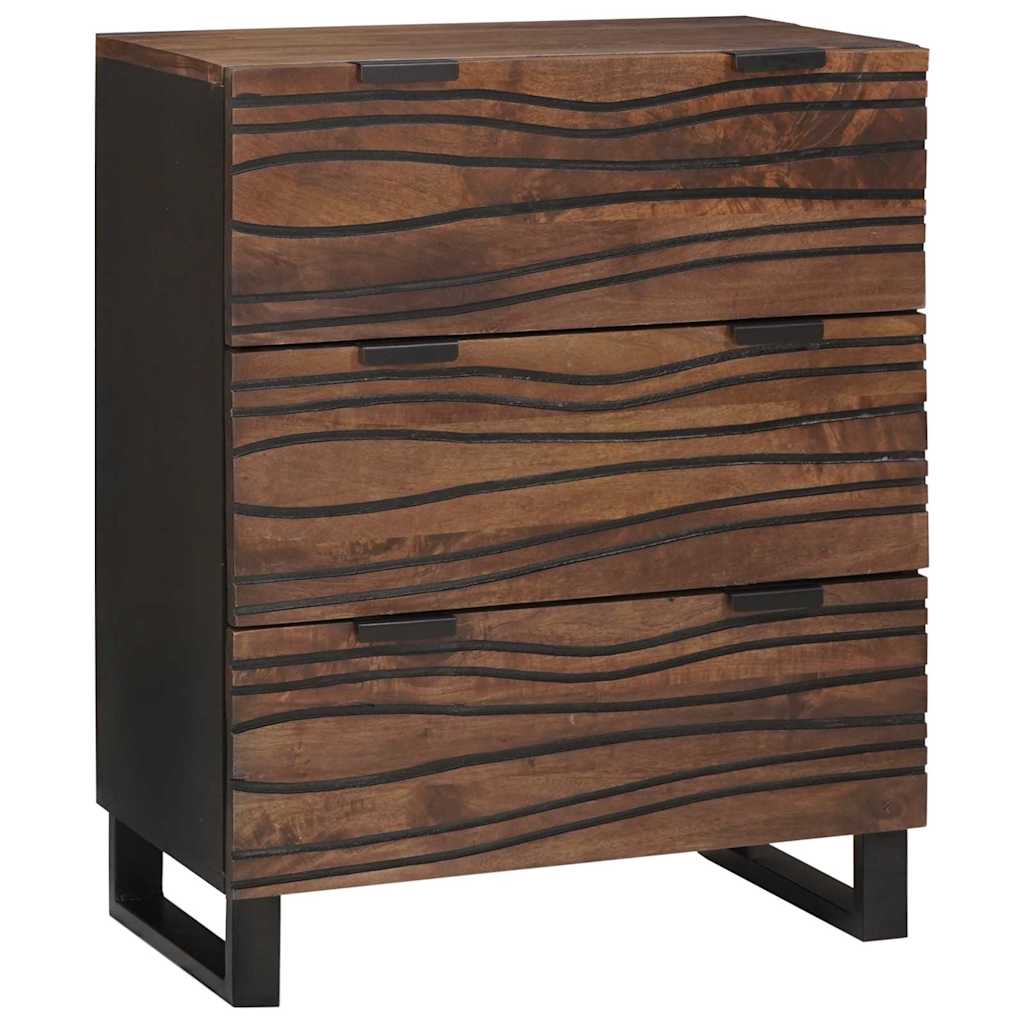 vidaXL Ensemble de meubles de salle de bain avec tiroirs 3 pcs Marron Bois d'ingénierie