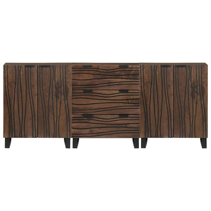 vidaXL Ensemble de meubles de salle de bain avec tiroirs 3 pcs Marron Bois d'ingénierie