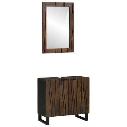 Badezimmermöbel-Set mit Regal 2 pcs Walnussbraun Holzwerkstoff