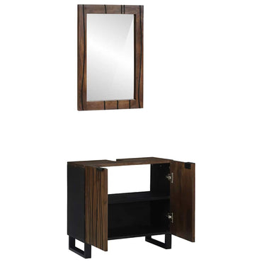 vidaXL Ensemble de meubles de salle de bain avec étagère 2 pcs marron noyer Bois d'ingénierie