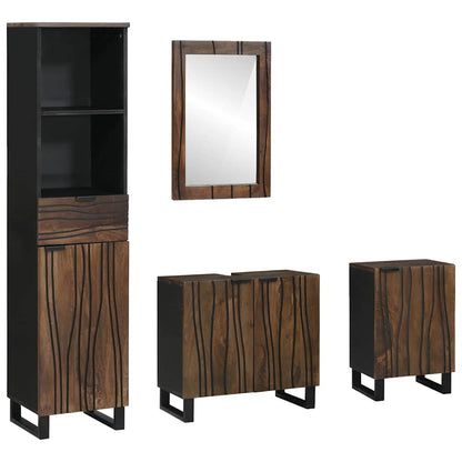 vidaXL Ensemble de meubles de salle de bain avec tiroirs 4 pcs Blanc Bois d'ingénierie