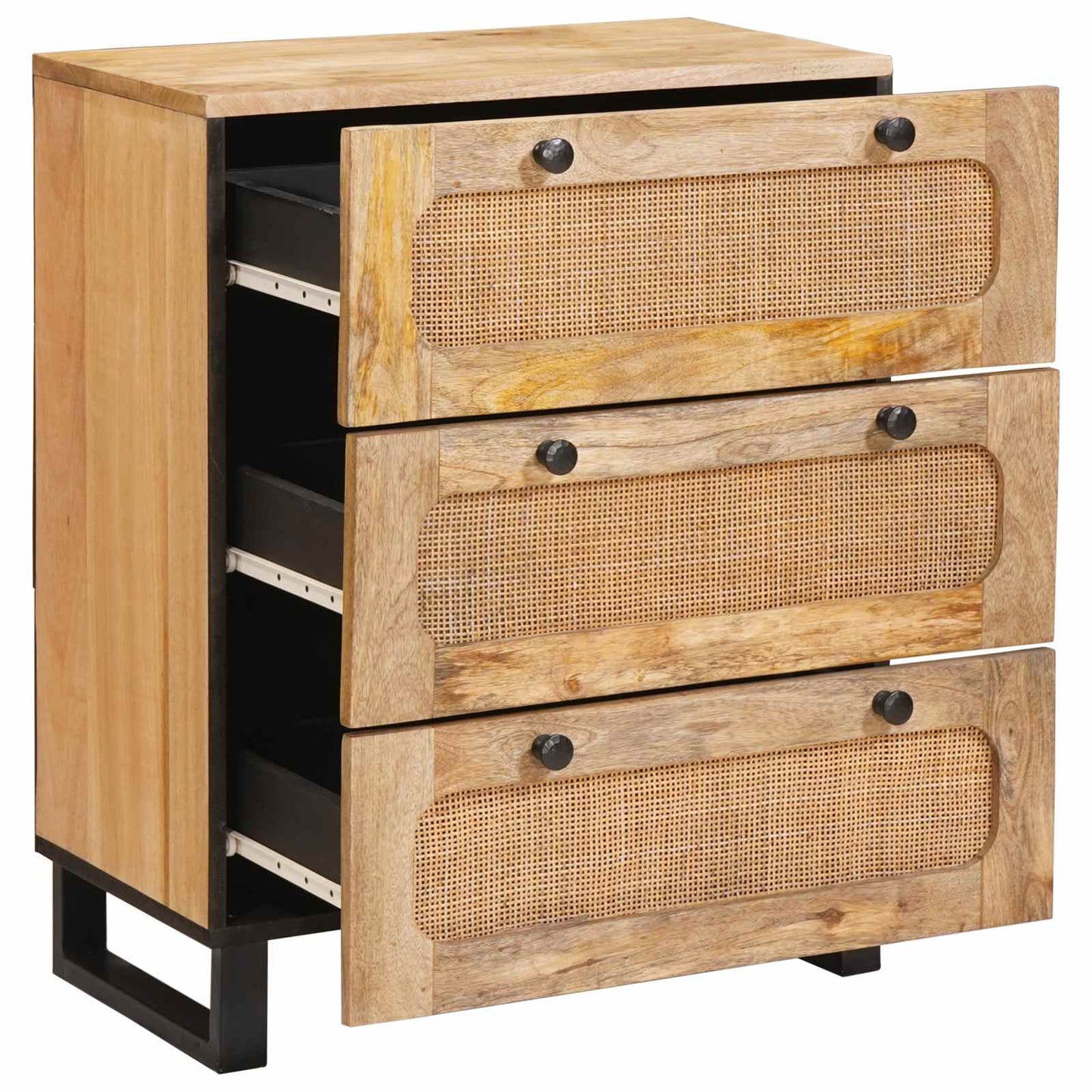 vidaXL Sideboard 2 pcs Braun 60 x 33 x 75 cm Massivholz Mango