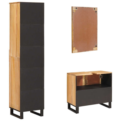 vidaXL Badezimmer Sets mit Schubladen 3 pcs Natur Massivholz Mango