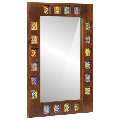 vidaXL Badezimmermöbel-Set mit Regal 5 pcs Walnuss Massivholz Mango
