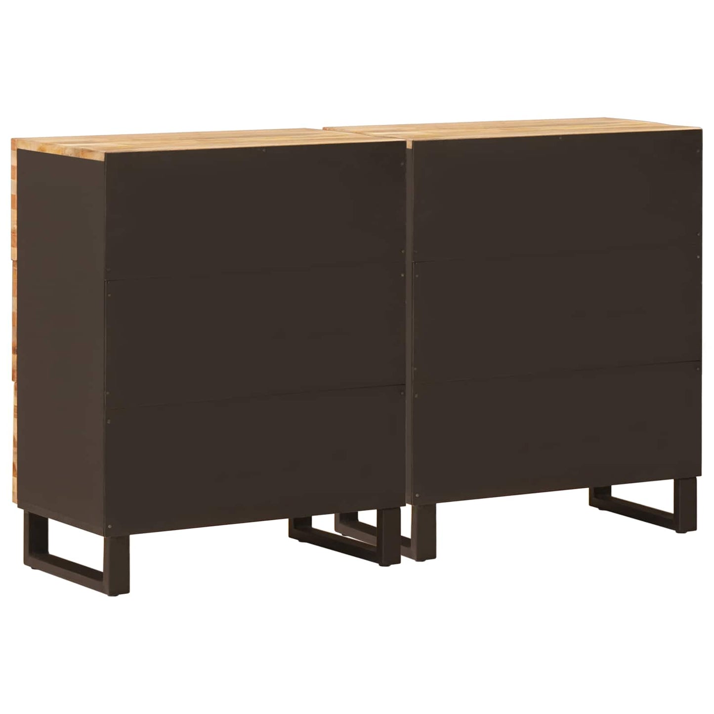 vidaXL Sideboard 2 pcs Braun 60 x 33 x 75 cm Massivholz Mango