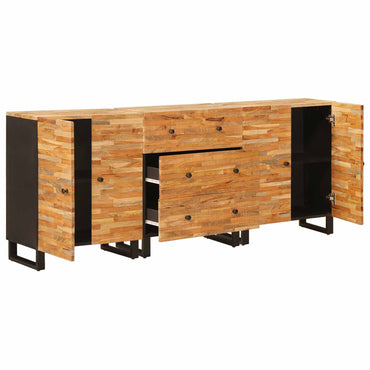vidaXL Sideboard 3 pcs Braun 60 x 33 x 75 cm Massivholz Mango