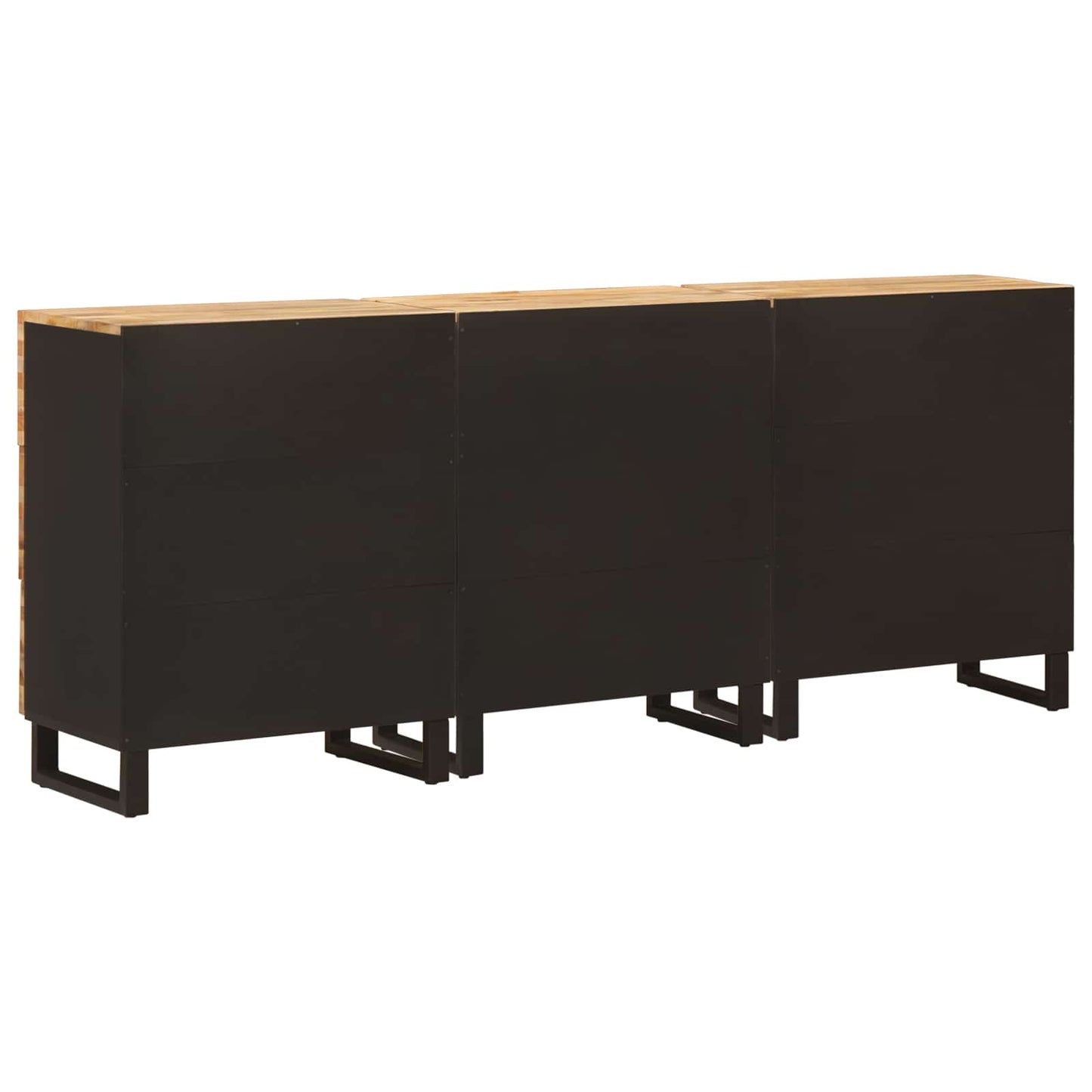 vidaXL Sideboard 3 pcs Braun 60 x 33 x 75 cm Massivholz Mango