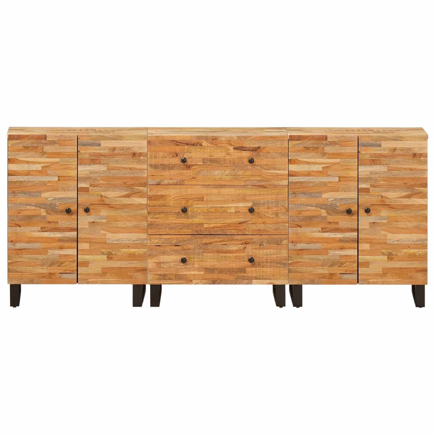 vidaXL Sideboard 3 pcs Braun 60 x 33 x 75 cm Massivholz Mango