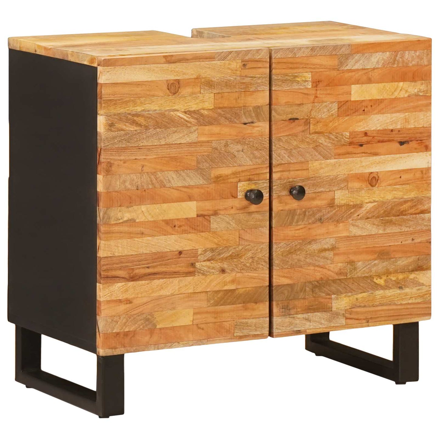 vidaXL Badezimmer Sets mit Schubladen mit Regal Natur Massivholz Mango