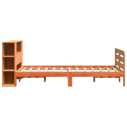 vidaXL Massivholzbett ohne Matratze Wachsbraun 140x200 cm Kiefernholz