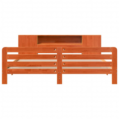 vidaXL Lit en bois massif sans matelas marron ciré 180x200 bois de pin