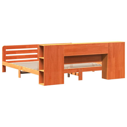 vidaXL Lit en bois massif sans matelas marron ciré 180x200 bois de pin