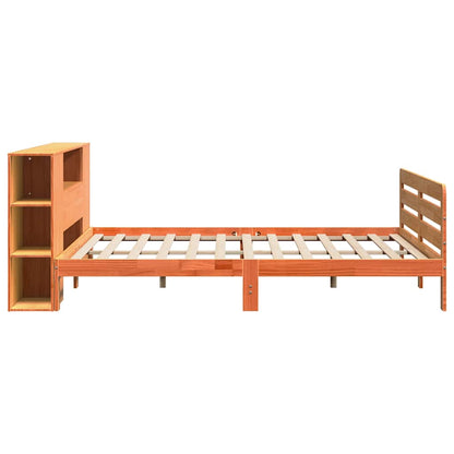 vidaXL Massivholzbett ohne Matratze Wachsbraun 200x200 Kiefernholz