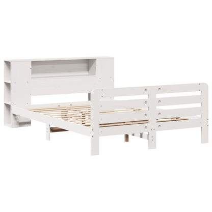 vidaXL Massivholzbett ohne Matratze Weiß 135x190 cm Kiefernholz