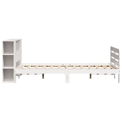 vidaXL Massivholzbett ohne Matratze Weiß 135x190 cm Kiefernholz