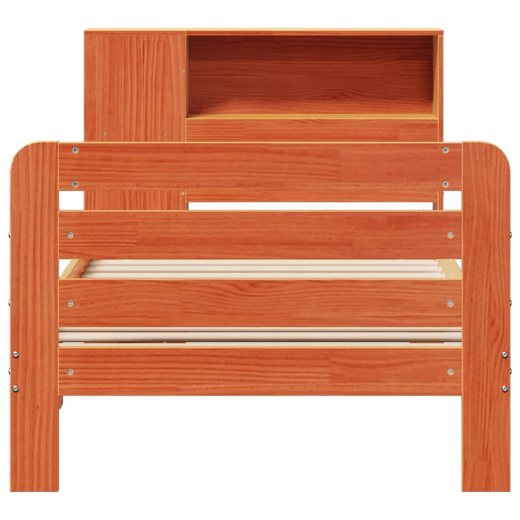 vidaXL Massivholzbett ohne Matratze Wachsbraun 75x190 cm Kiefernholz